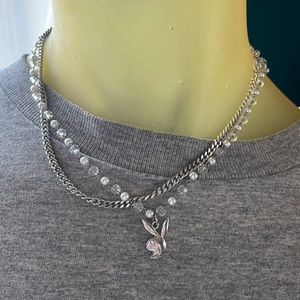 two necklaces! One urban outfitters chain & playboy by pacsun beaded choker